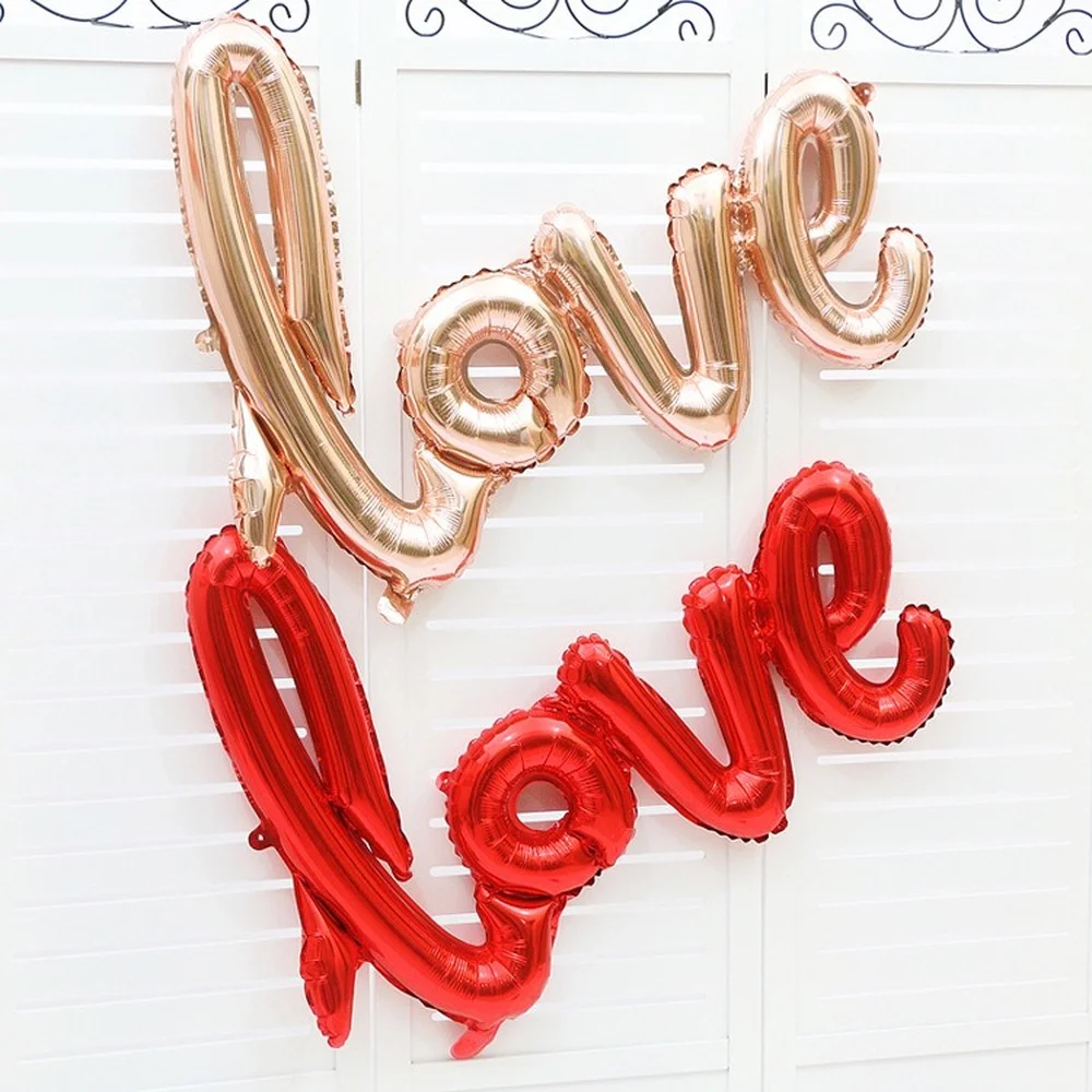 

LOVE Aluminum Film Balloons Decoration Valentine Day Wedding Wedding Room Decoration Layout Colourful Letters Balloon Wholesale