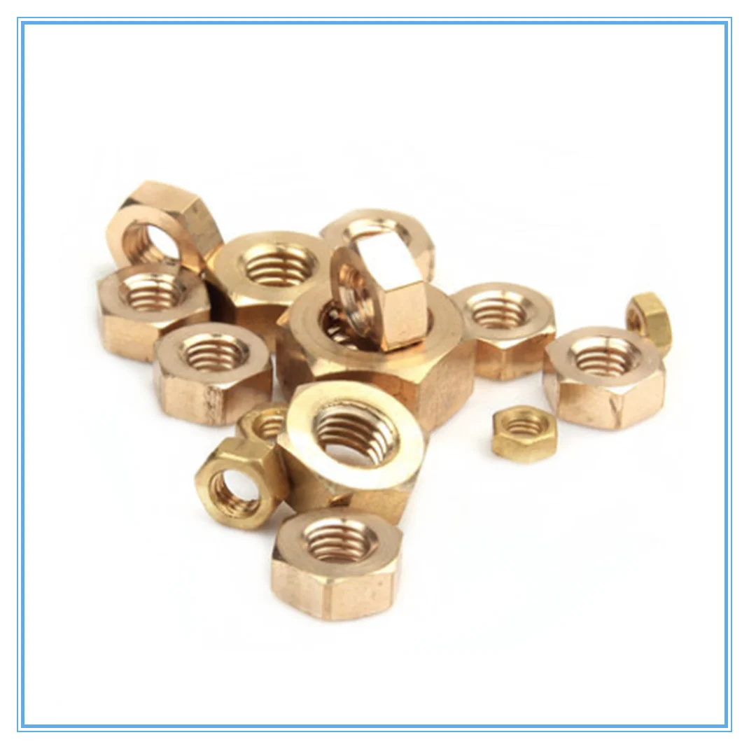 

50pcs M1.6 M2 M2.5 M3 M4 M5 M6 M8 M10 M12 Copper Hexagonal Brass Hex Nuts Hexagon Nuts