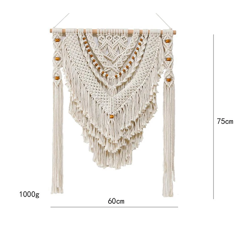 

Macrame Wall Hanging Tapestry Bohemian Geometric Chic Living Room Bedside Porch Home Wall Decor Tassel Handmade