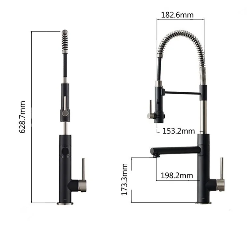 Смеситель для кухонной раковины латунный горячей и холодной с одной ручкой