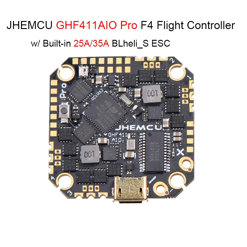 

Контроллер полета JHEMCU GHF411AIO F4 OSD w/ 25A/35A BL_S 2-4S 4in1 ESC для RC FPV Racing Drone Quadcopter Запасные Части RC запчасти