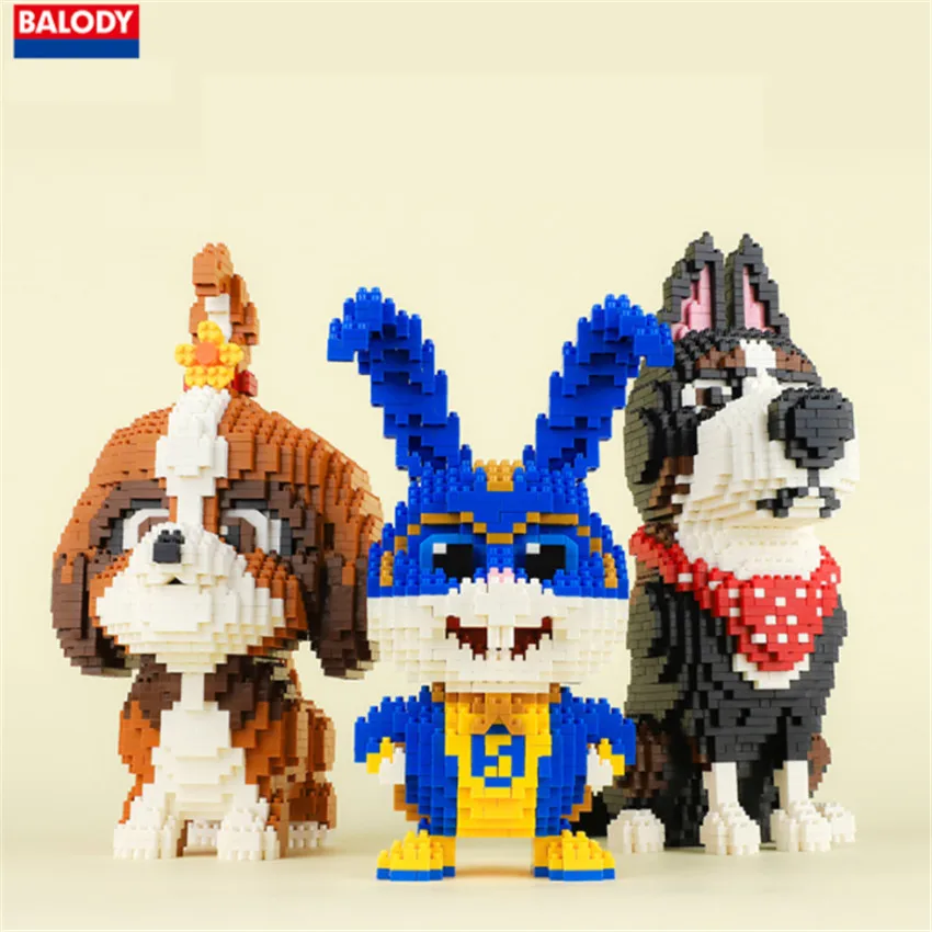 Balody Pet Dog Маргаритка петух белый снежок кролик и супер 3d модель строительные