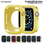 Цветной силиконовый чехол для Apple Watch Series 4 5 6 SE 40 мм 44 мм, защитный чехол для iWatch Series 3 2 1 38 мм 42 мм, бампер для часов