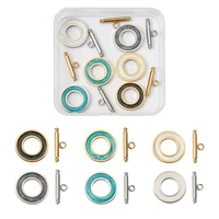 6setsbox 304 stainless steel enamel toggle clasps ot clasps for making diy jewelry necklace bracelet connector accessories