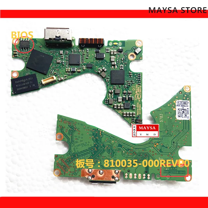 HDD PCB Плата логики разблокировать доска 2060-810035-000 об P0 для WD USB 3 0 4 ТБ 5 жёсткий диск