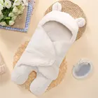 Популярный Бархатный спальный мешок для новорожденных, Зимний вязаный теплый спальный мешок для младенцев, одеяло для коляски, покрывало для ног, детский спальный мешок