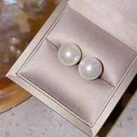 s925 imitation pearls earrings large temperament vintage shell pearl stud earrings for women girls fashion jewelry gifts