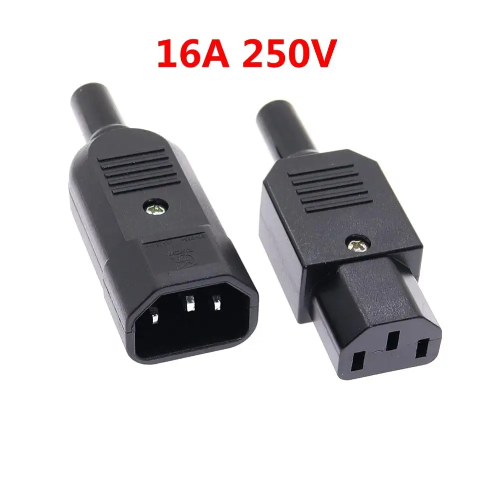 Прямоугольный Штекерный разъем C13 C14, 3-контактный промышленный штекер переменного тока, 16 А, 250 В, IEC