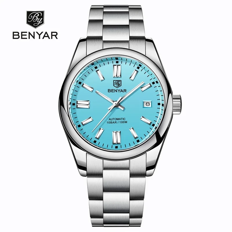 

2021 BENYAR New Luxury Men Mechanical Wristwatches 10Bar Waterproof Automatic Watch Stainless Steel Sports Diving Watch for Men
