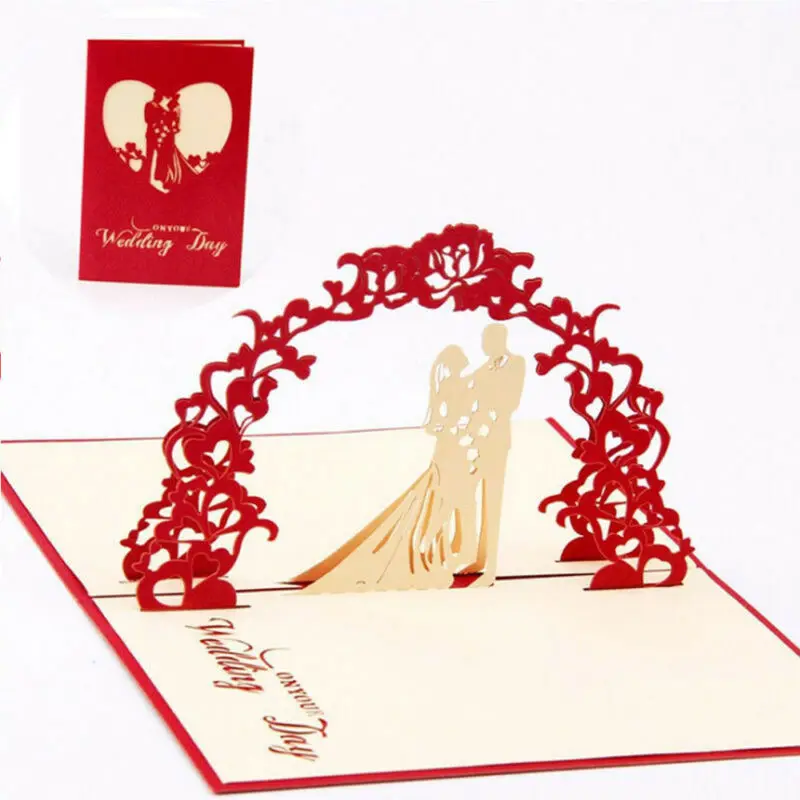 2019 Fashion Brand New Hot Sales 3D Pop Up Card Festive Birthday Valentine Handmade Greeting Cards Invitations Love Gift | Дом и сад