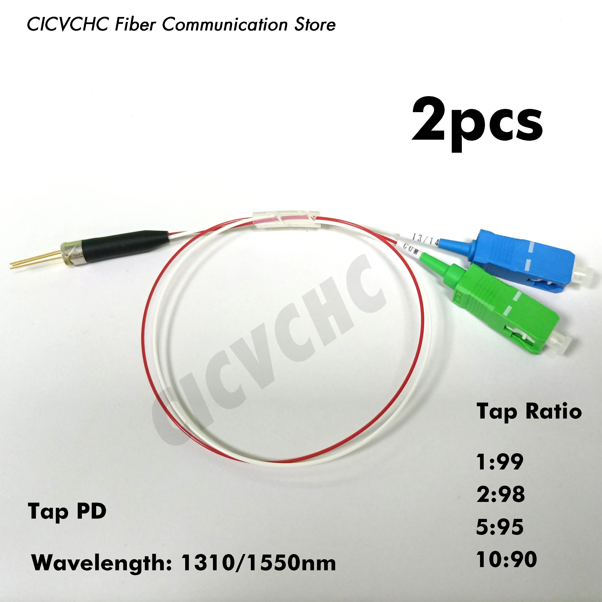 2 pcs Tap PD with 1310/1550nm, 0.5m, SC/APC(com), SC/UPC(1315)