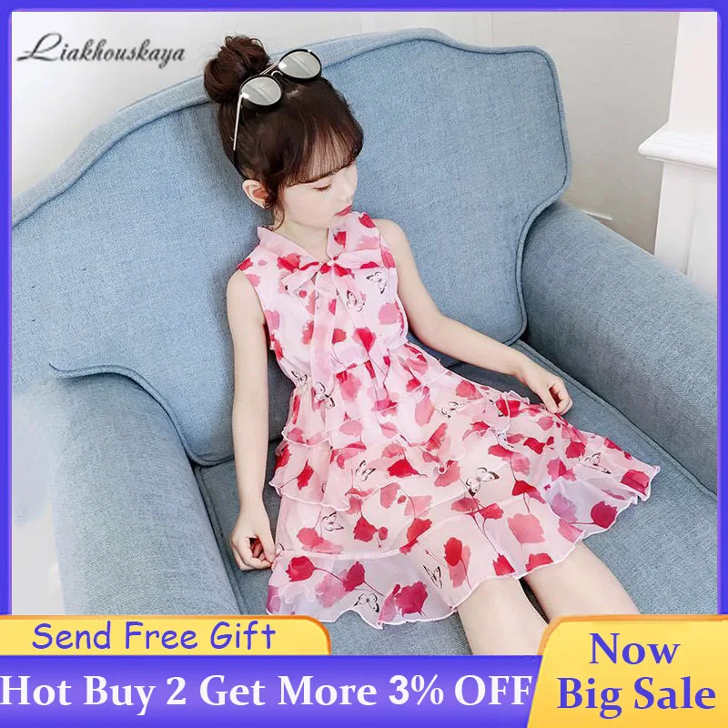 

2019 Hot Summer Girls Dresses Toddler Kids Sleeveless Dress Cartoon Butterfly Dress Children'S Clothing Princess Party Dress