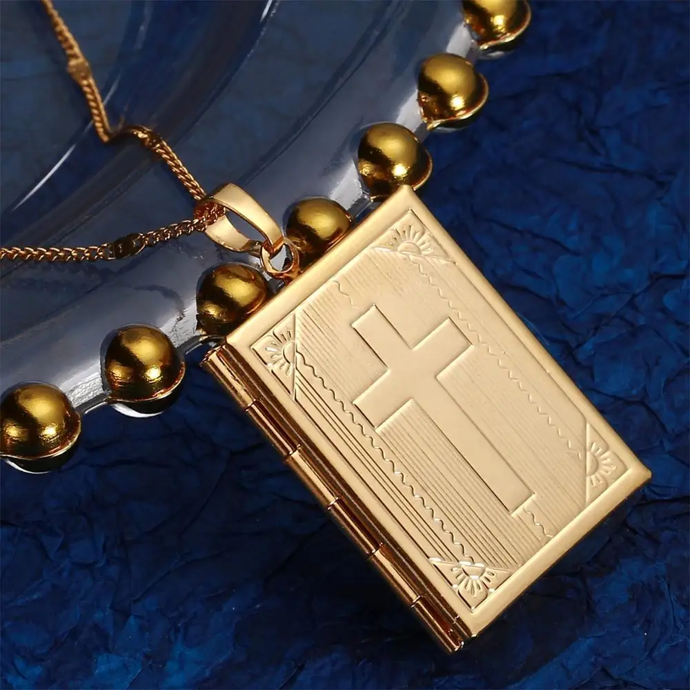 Модная унисекс цепочка с медальоном ювелирное изделие 24 К золотой цвет подвеска