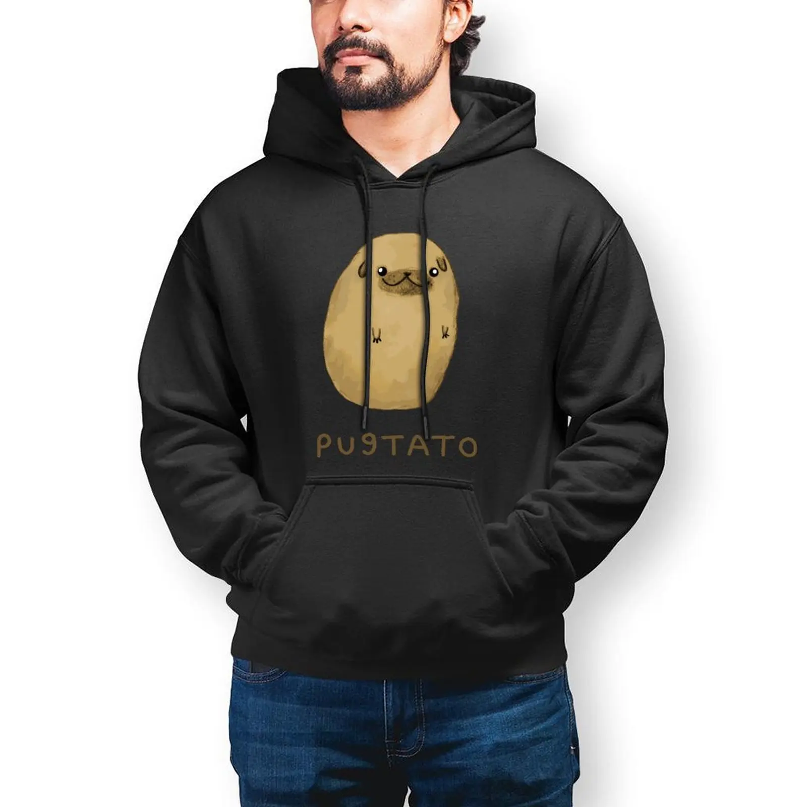 

Dogs Hoodie Cool Long Sleeve Cotton Hoodies Men Warm Loose Pullover Hoodie X