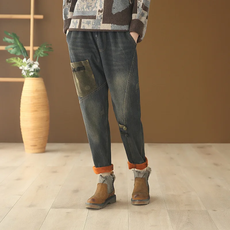 Женские джинсы с высокой талией одежда широкими штанинами джинсовая синяя