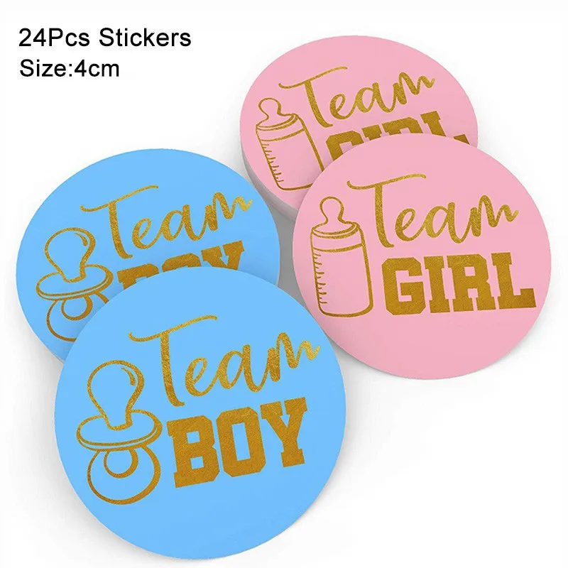 24pcs stickers Набор одноразовой посуды для мальчиков и девочек, детская душевая пластина Салфетка скатерть, вечерние украшения - Цвет: 24pcs stickers