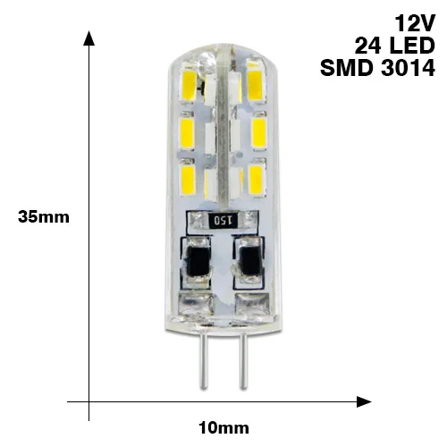 G4 12V 3014 24L 6 шт G4 светодиодный лампы SMD 2835 3014 AC/DC 12V AC 220 В 1 Вт 3 Вт Светодиодная лампа-кукуруза позолоченная люстра лампа светодиодный светильник на замену галогеновым лампам, Bombillas - Испускаемый цвет: G4 12V 3014 24L