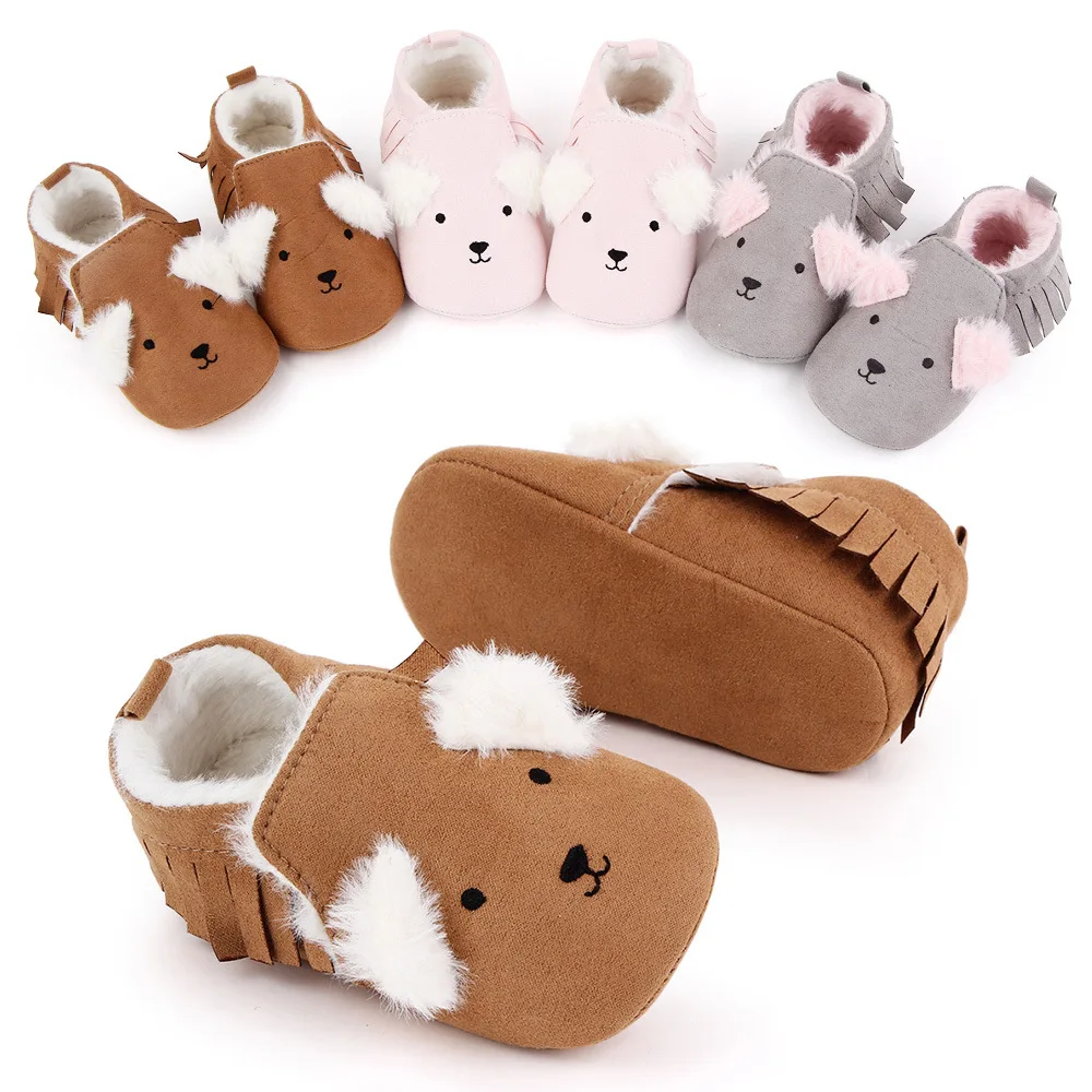 

New Casual Winter Classic Baby Children Keep Warm First Walkers Cartoon Prewalker Shoes Babe Sneakers Soft Soled Low Cut Boots