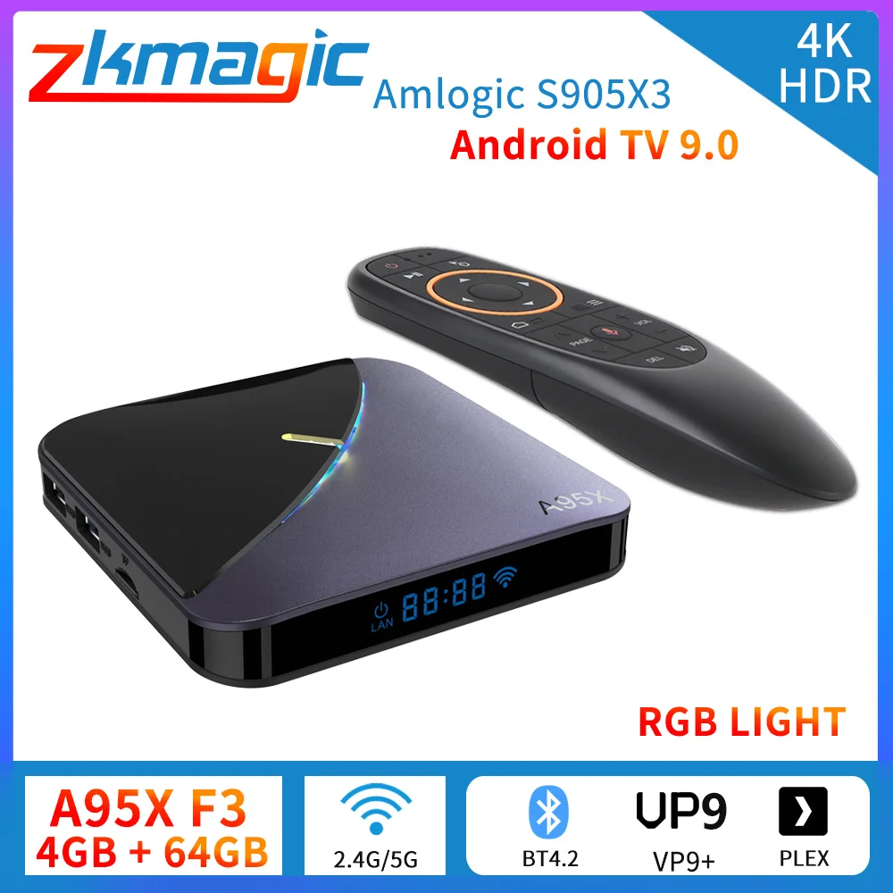 A95X F3 Android 9 0 Smart TV Box 4 Гб оперативной памяти 32 встроенной 64 ГБ 2 4/5G Wi Fi Bluetooth Google плеер