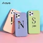 Чехол для телефона с именем под заказ для iPhone 12 Pro Mini 6 7 8 Plus 11 10 X XS Max XR SE 2020, чехол с цветочными буквами, силиконовый чехол сделай сам