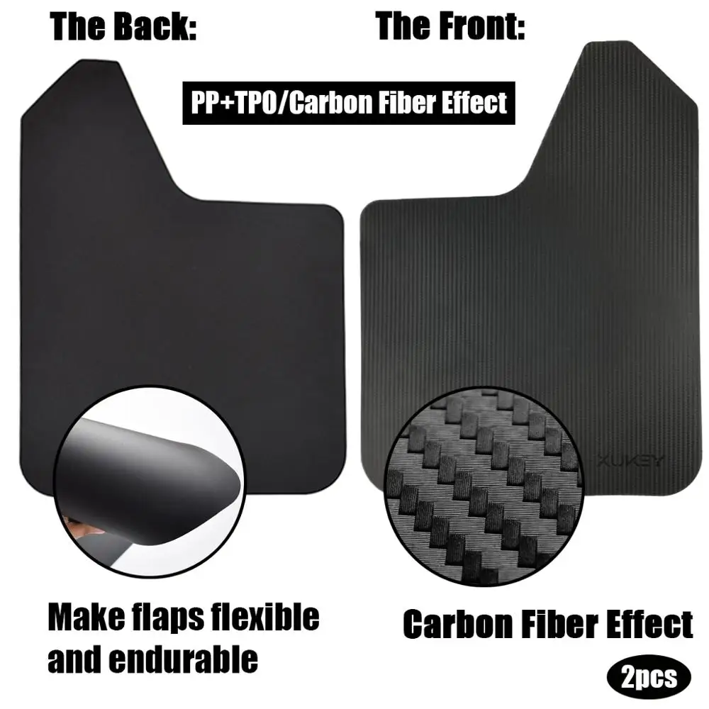 2Pcs Universal Mud Flaps Mudflaps Splash Guards Front Rear For Carbon Fiber Effect Renault Jeep Suzuki VW Golf GTI GMC Dodge | Автомобили