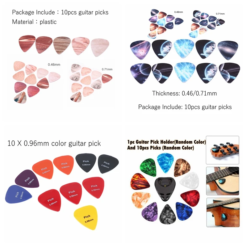 102025 stücke gitarre picks plektren elektrische bass celluloid akustische musik picks vermittler gitarre zubehör 0 46071mm free global