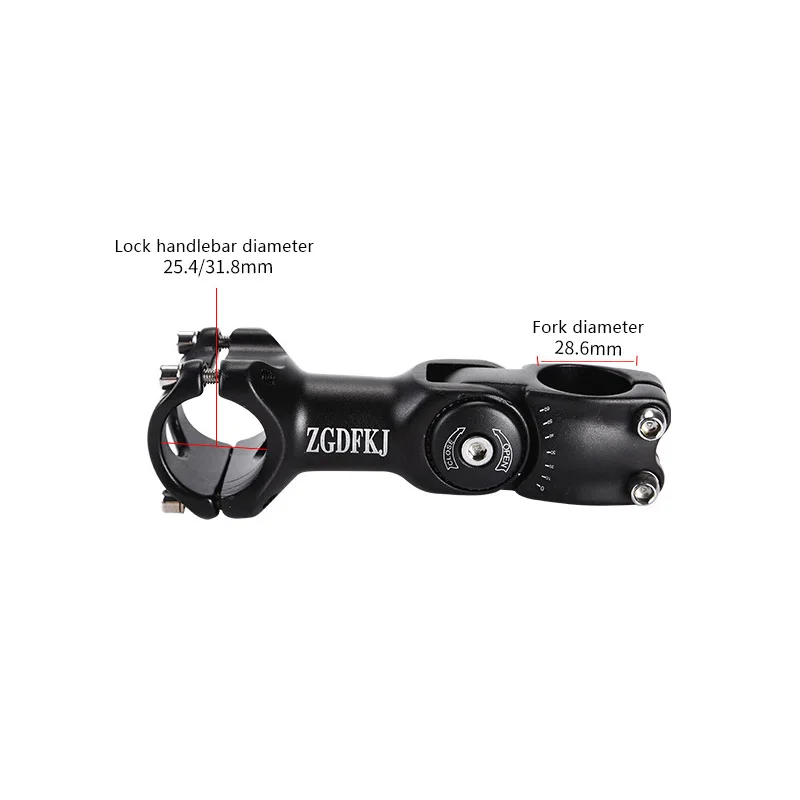 Велосипедный стержень регулируемый угол ± 60 алюминиевый сплав 25 4/31 8 мм