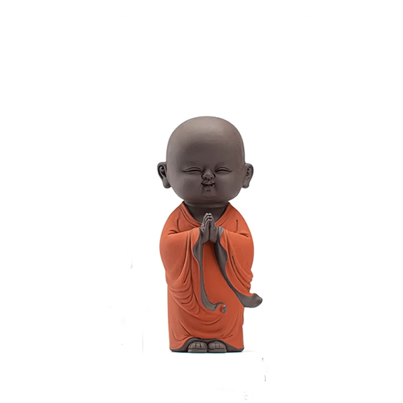 

Ceramic ornaments, tea pets praying for the little monk, Zen Kung Fu tea ceremony, tea table decorations