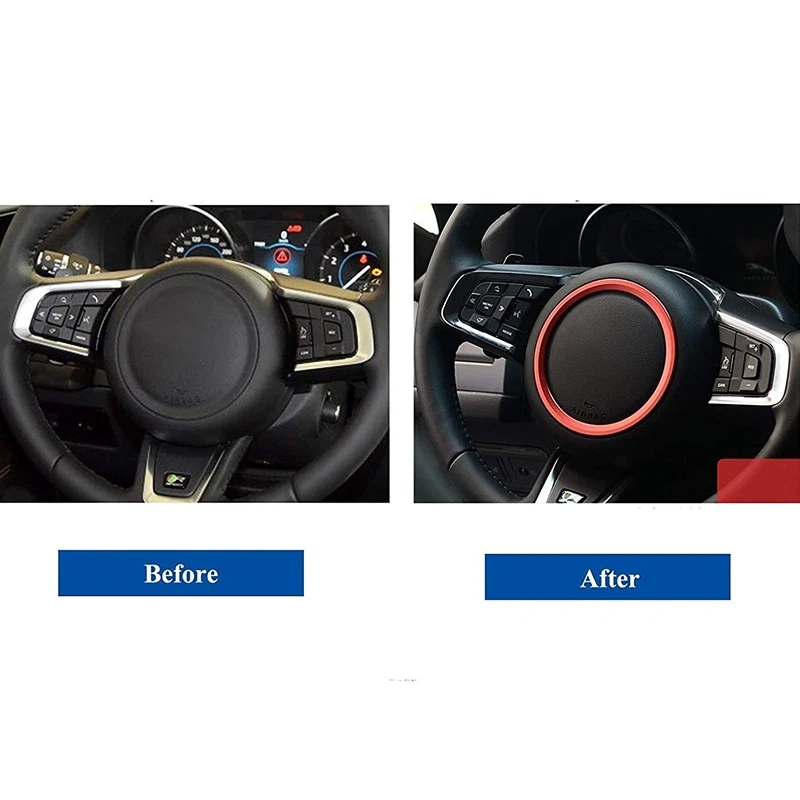 Алюминиевый сплав украшение на руль автомобиля кольцо наклейки для Jaguar XE XFL F PACE