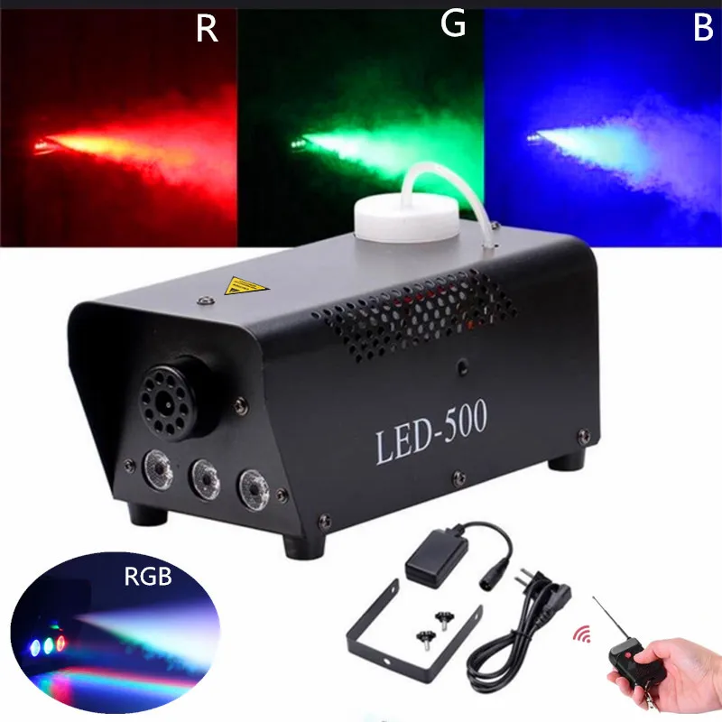 

500W LED Smoke Machine,Wireless Remote Control Fog Machine For Disco Wedding Party Show Stage Lights Effect ,Mini Fogger Ejector