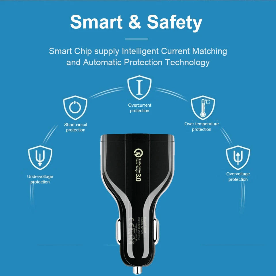 QGEEM QC 3 0 USB Автомобильное зарядное устройство Быстрая зарядка порта быстрое для