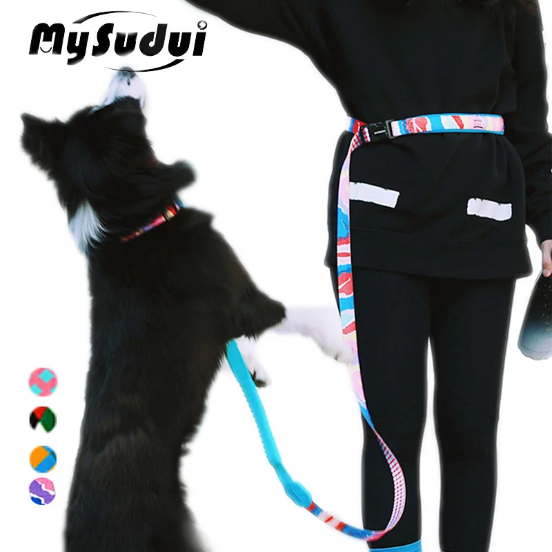 Поводок для собак раздвижной растягивающийся поводок свободные руки из