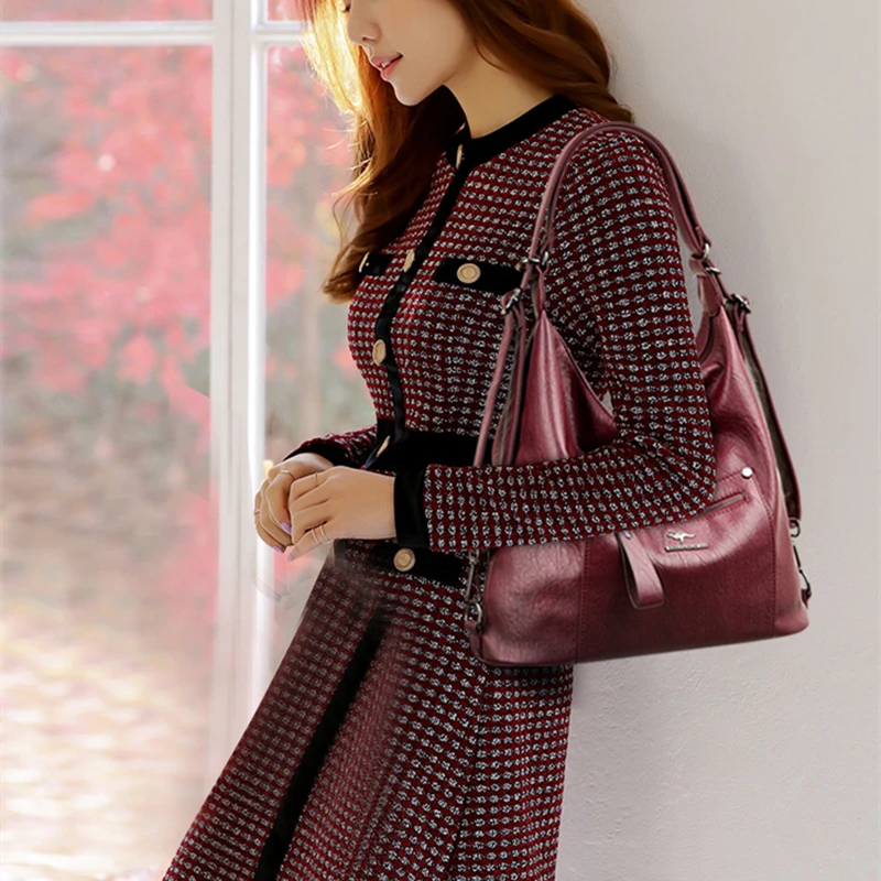 

100% Full Genuine Leather Multifunctional Bag 2021 New Fashion Messenger Bags Ladies Fashionable Purses and Handbags Channels Cc