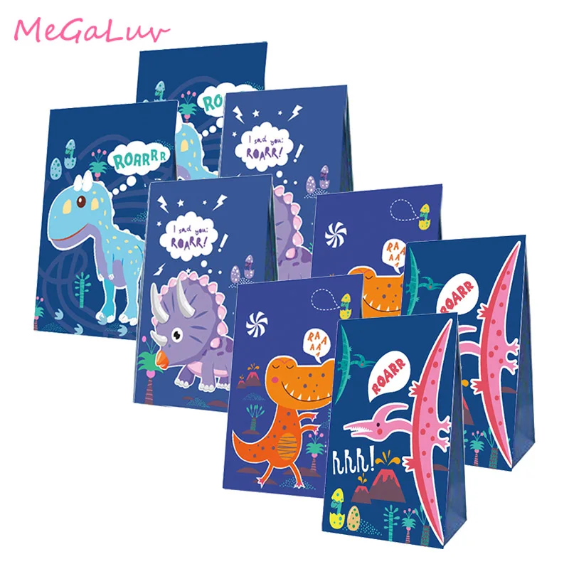 

20pcs Dinosaur Birthday Party Candy Bag Goodie Box Candy Treat Bags Dino Theme Kids Birthday Roar Party Supplies