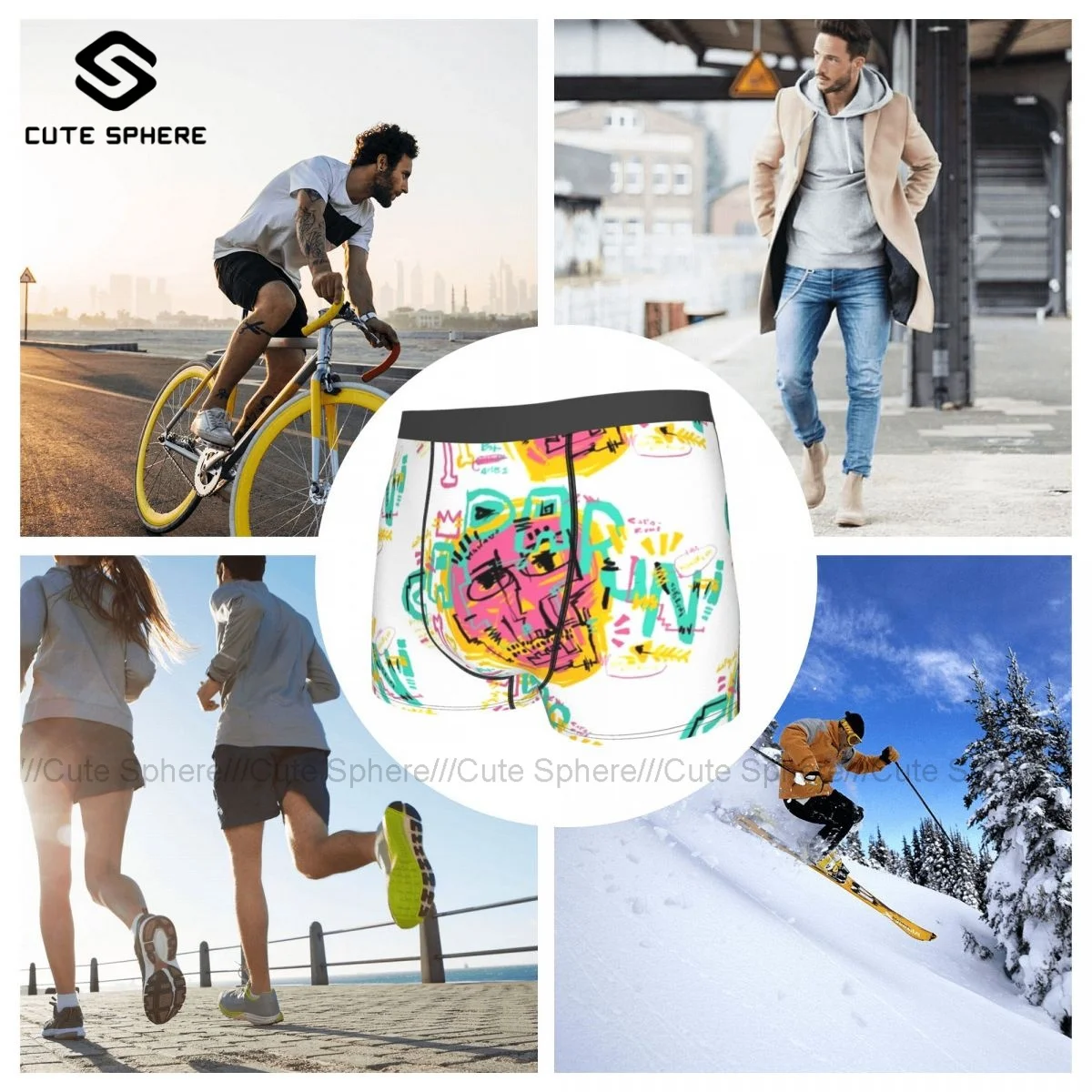 

Basquiat Underwear Males Print Sexy Trunk Sublimation Hot Polyester Boxer Brief