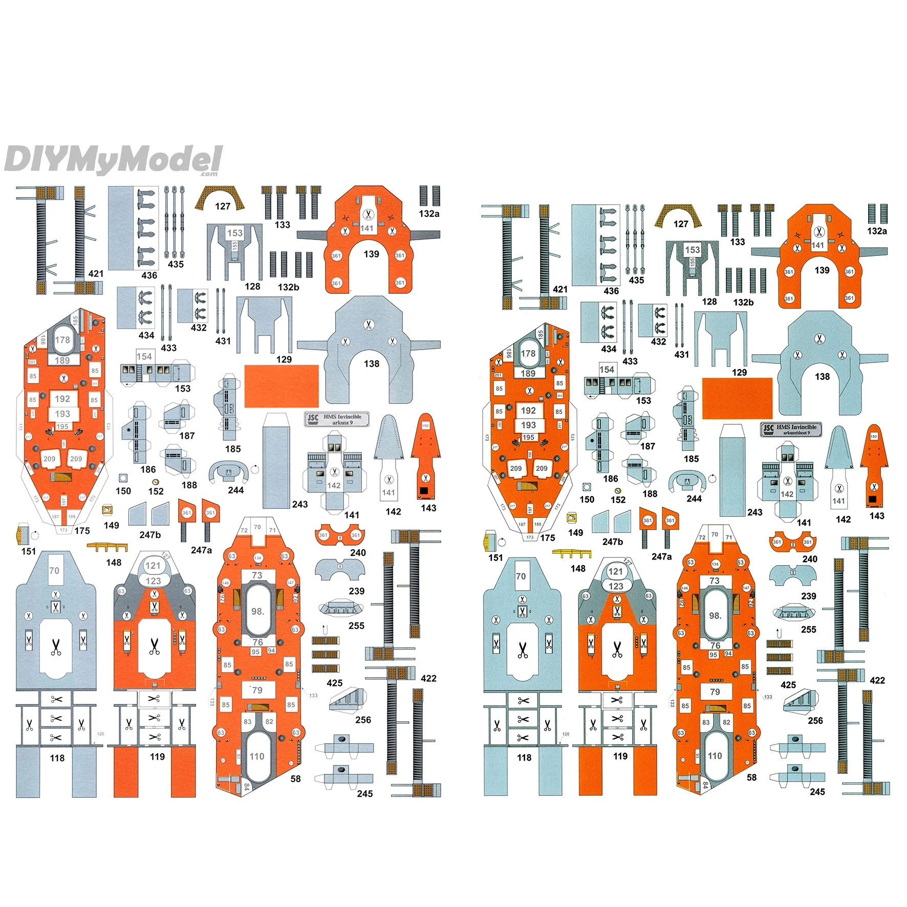 DIYMyModeI-Battlecruiser brit&aacute;nico invencble 1:250, bricolaje, artesanal, Kit de papel, hecho a mano juguete, rompecabezas, regalo, utillaje de pel&iacute;cula-2