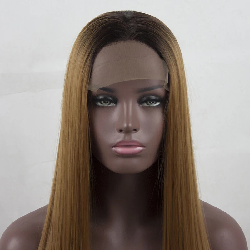 Кружевные передние волосы Омбре t4/27 предварительно выщипанные прямые 13*4