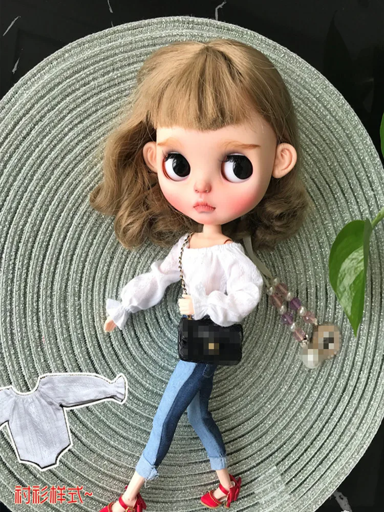 1/6 кукла белая рубашка Blyth Jeans OB24 одежда (подходит для Licca Mmk Azone Pullip ICY BJD) | Игрушки и