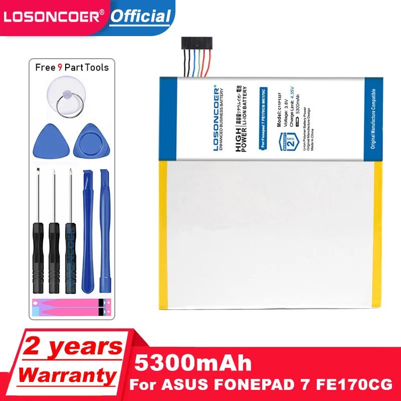 LOSONCOER C11P1327 аккумулятор 5300 мАч для Asus Fonepad 7 FE170CG ME170C FE170 Fonepad7 K017 K012 MeMo Pad ME170CX