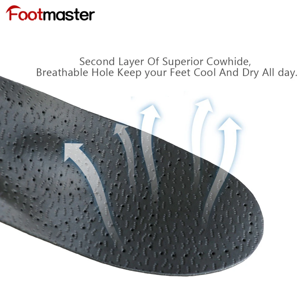 FootMaster Sheepskin Latex insoles Orthotic arch support leather insole comfortable shoe pads inner shoe pads Unisex