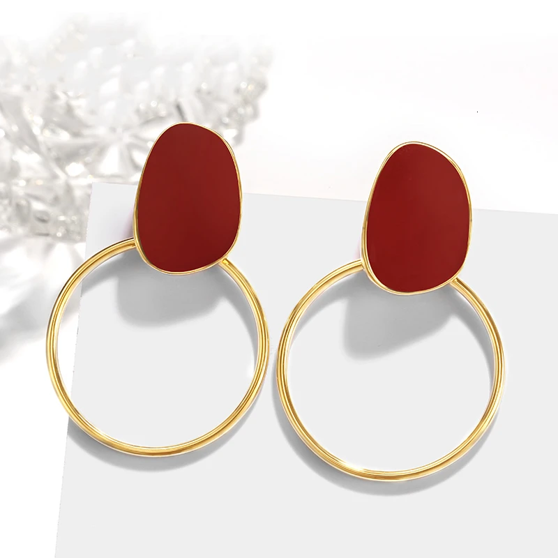 Модные милые золотистые геометрические круглые серьги для женщин, Новая модная женская серьга в стиле бохо, ювелирные изделия Brincos