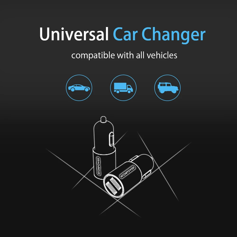 Ntonpower 2 Порты и разъёмы USB Автомобильное Зарядное устройство Qualcomm Quick Charge 3.0 QC 2.0