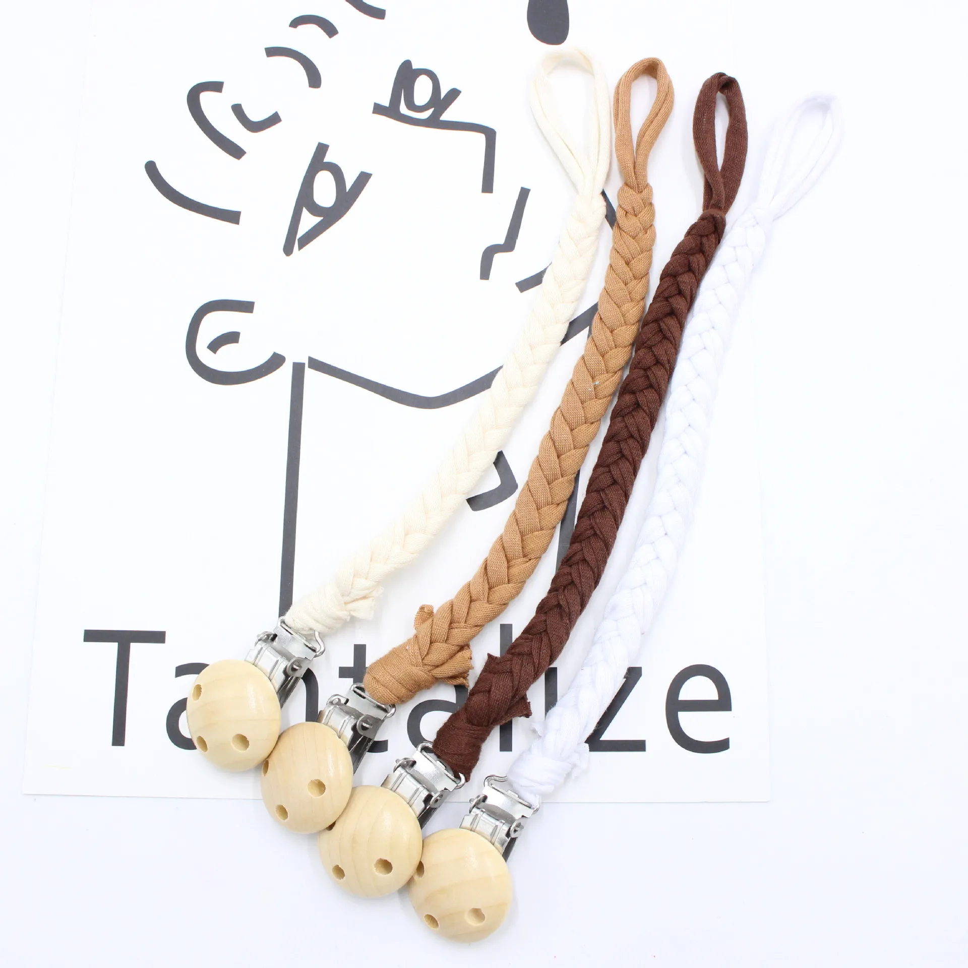 

Hand-woven baby pacifier anti-falling clip nipple chain DIY baby teeth anti-falling clip
