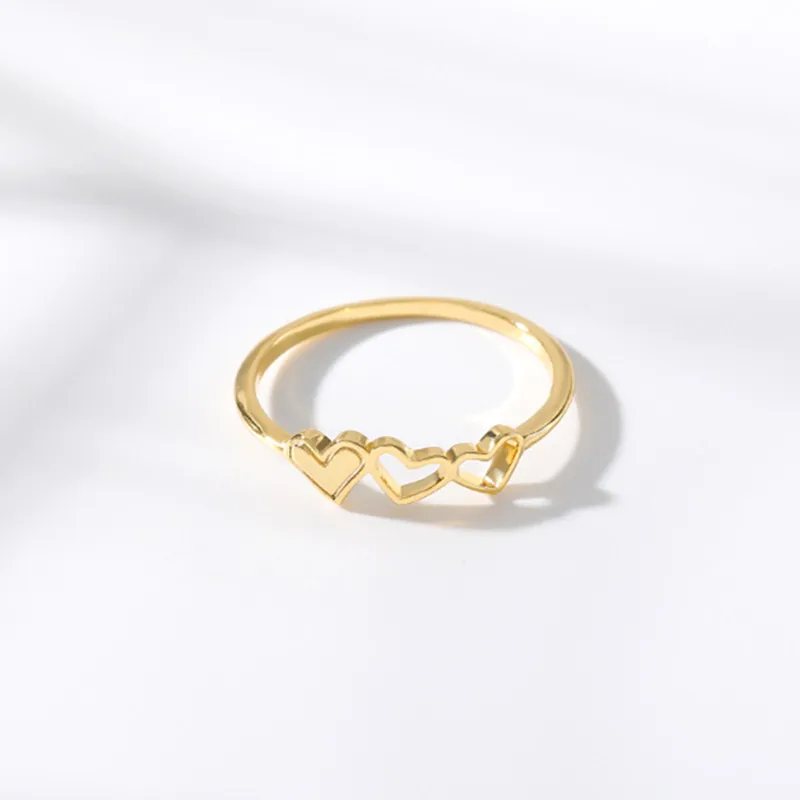2021 Анель Paar любовь навсегда кольцо Minimalisme Drie Harten Ringen Voor Vrouwen шт./лот Sieraden BFF|Кольца| |