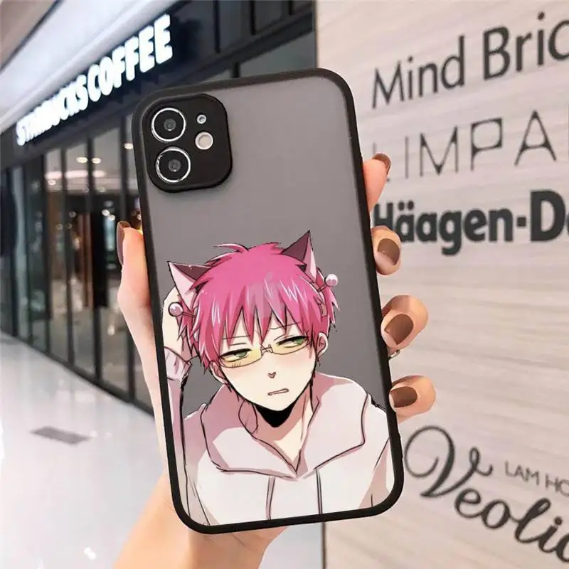 

Saiki Kusuo Phone Cases matte transparent For iphone 7 8 11 12 plus mini x xs xr pro max cover