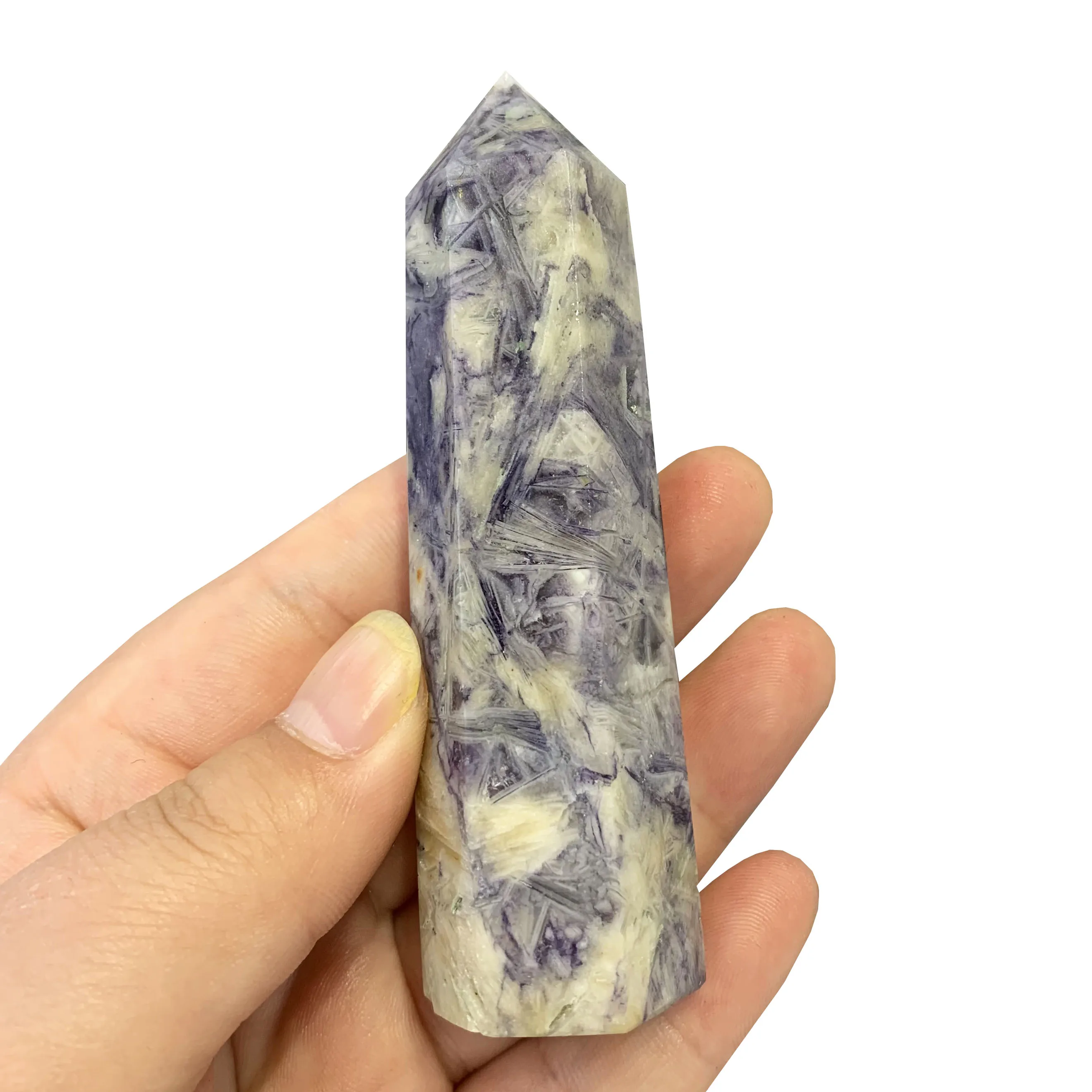 

1 PCS High Quality Natural Violet Point Healing Crystal Stone Tower Polishing Mine Energy Ore Wand For Home Decor