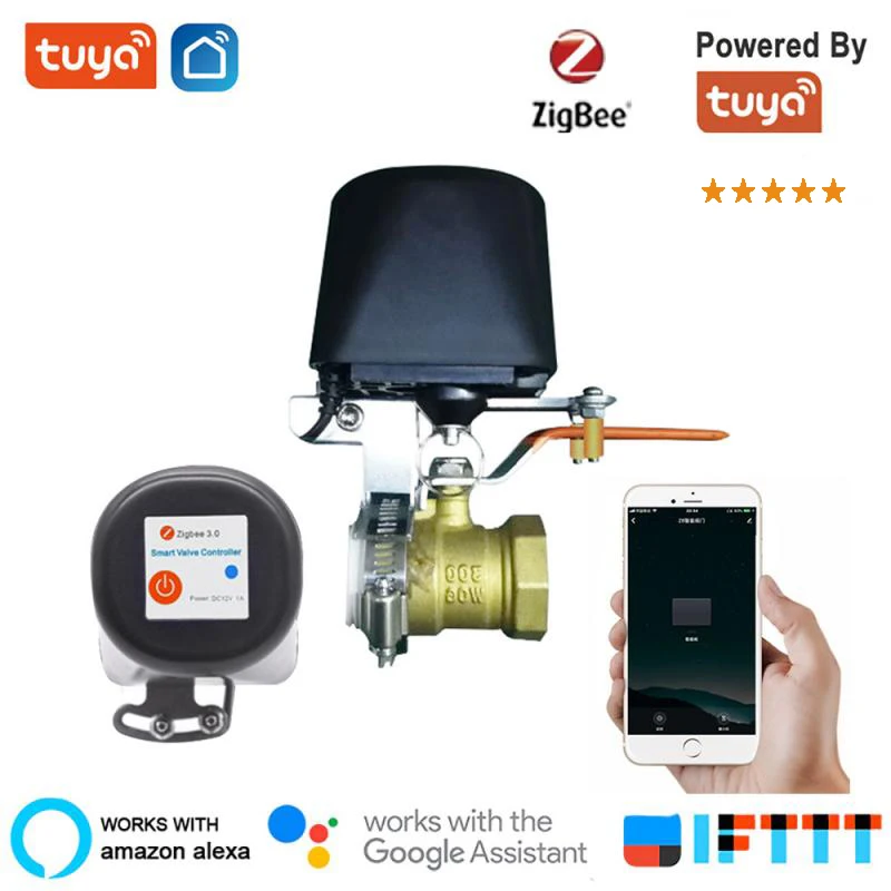 

DIY Smart Home Tuya Zigbee Automatic Gas Water Valve Controller Switch APP Control Support Alexa Google IFTTT Smart Life