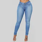 Новинка 2020, синие джинсы, брюки для блинов, женские Узкие рваные джинсы с высокой талией, повседневные эластичные брюки, джинсы для женщин # J30