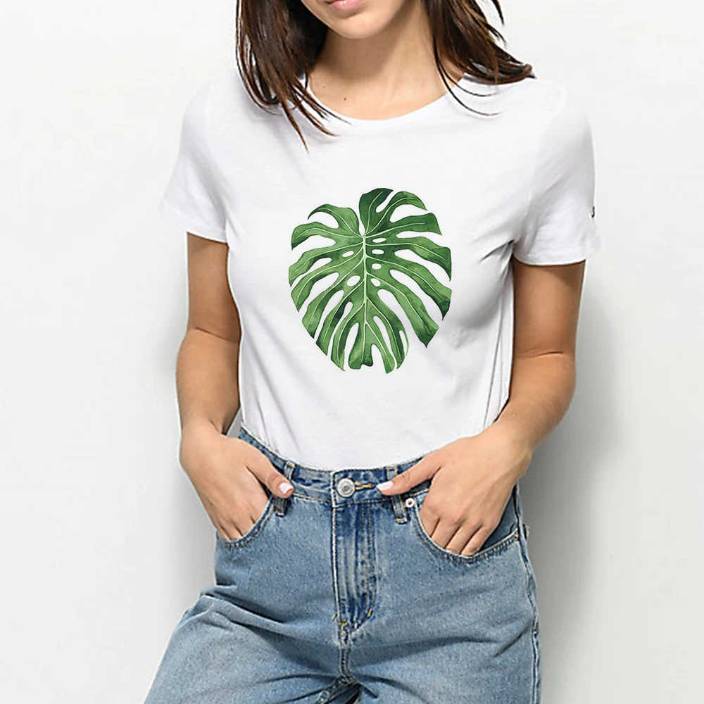 

Tree Leaves with Lights Hawaiian Brazil Palm Trees T-Shirt Free Shipping Women Y2k Summer Tshirt Harajuku Casual Chile Trend