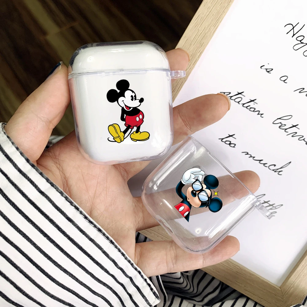 Чехол с Микки Маусом для Apple Airpods 2 1 мягкий силиконовый прозрачный чехол наушников